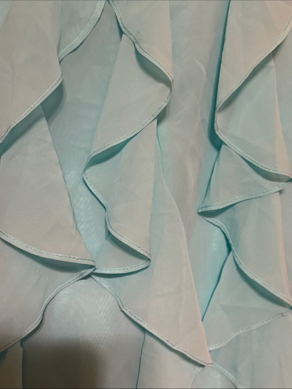 Aqua Ruffle Spaghetti-Strap Mini Dress - Picture 4 of 7